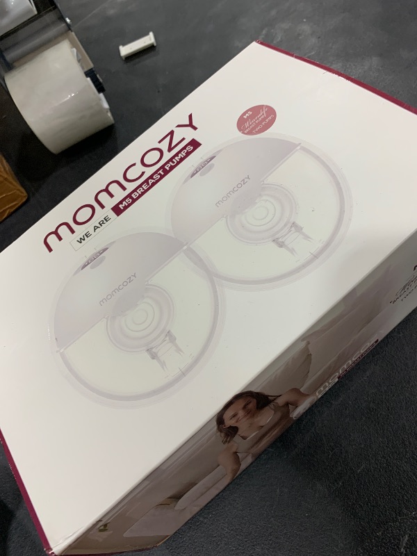 Photo 1 of Momcozy M5 Hands-Free Wearable Breast Pump, Double-Sealed Flange for Baby-Like Comfort, 3 Modes & 9 Suction Levels, Portable Electric Pump – 24mm, 2-Pack Quill Gray