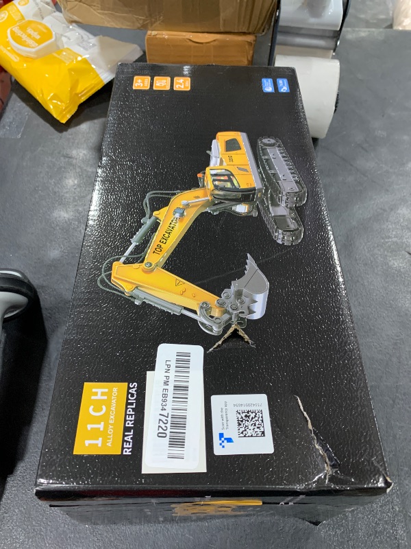 Photo 1 of Remote Control Excavator Construction Toys for Boys, 2×1200mAh RC Construction Truck with Metal Shovel & Light, 11CH Excavator Toys for Boys 3-5 4-7 8-12 Year Old Kids Christmas Birthday Gift,120+Mins