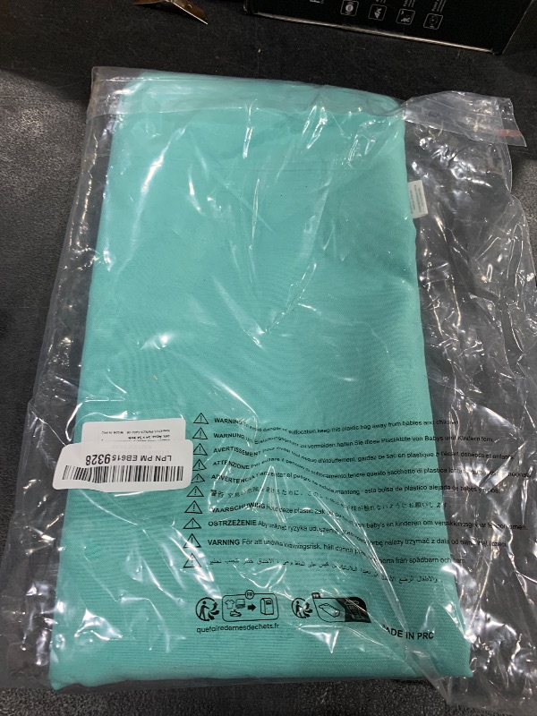 Photo 1 of Hiasan Solid Square Tablecloth - Waterproof and Spillproof Washable Polyester Fabric Table Cloth for Kitchen and Dining Room, Aqua, 54 x 54 Inch