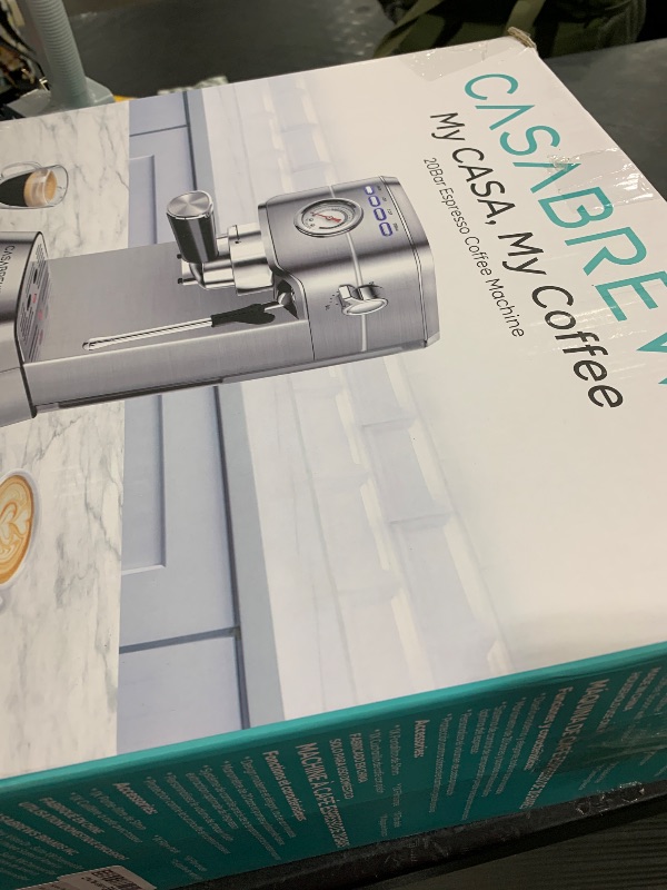 Photo 1 of CASABREWS CM5418 Espresso Machine 20 Bar, Compact Espresso Maker with Steam Milk Frother, Stainless Steel Coffee Machine with 34oz Removable Water Tank for Cappuccino, Latte, Silver