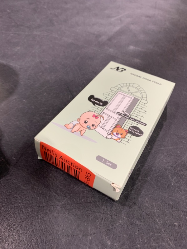 Photo 1 of Neobay Child Proof Door Lock with Adjustable Door Strap and Latch. No Need for Interior Cat Door. Keep Toddler Out of Room with Litter Box While Let Cat in Easily