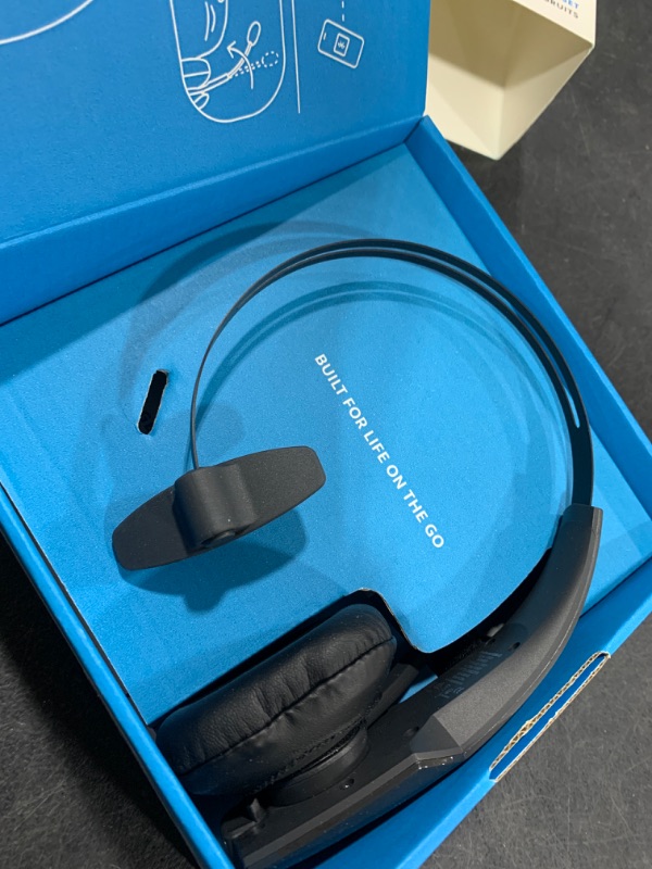 Photo 1 of BlueParrott B350-XT Mono Bluetooth Wireless Headphones 96% Noise Canceling Over Head Trucker Headset with Mic, Adjustable Lightweight Headband, IP54-Rated Protection, 24 hrs. Talk Time, Black