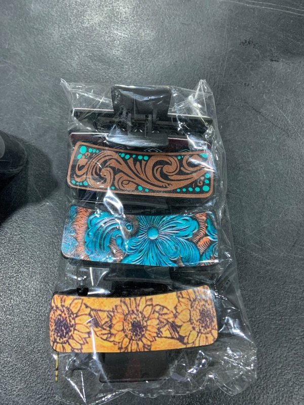 Photo 1 of 4Pcs Western Hair Clips for Women, Large Cowhide Pattern Resin Claw Clips, Cowgirl Aesthetic Flower Hair Claw Clips, Western Hair Accessories Vintage Gifts for Thick Thin Hair Jewelry Stuff