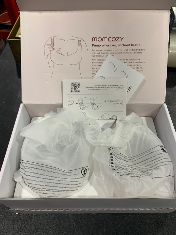 Photo 1 of Momcozy Hands-Free Breast Pump S12 Pro, Wearable & Portable Pump with Soft DoubleFit Flange, 3 Modes | 9 Levels Double Electric Pump, Smart Display, 24mm, 2 Pack Cozy Grey