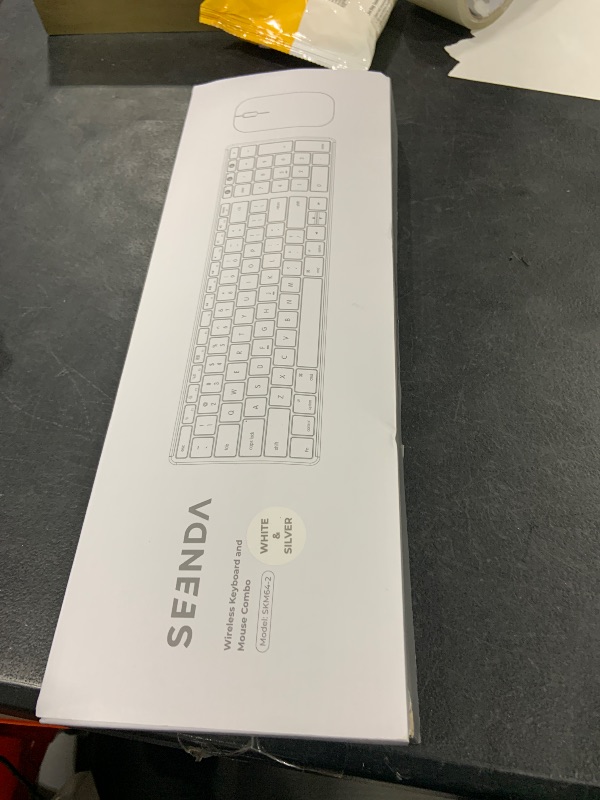 Photo 1 of seenda Bluetooth Keyboard and Mouse for Mac, SKM64-2 Multi-Device Rechargeable Slim Wireless Keyboard Mouse Stainless Steel Full Size, Compatible with MacBook Pro/Air, iPad, iMac - White Silver