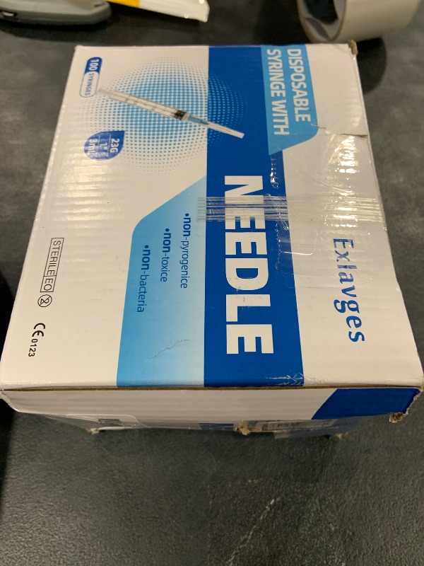 Photo 1 of 100 Pack Disposable 3ml/cc Lab Syringes with 23Ga 1 Inch Needle Luer Lock, Individually Sealed Packed