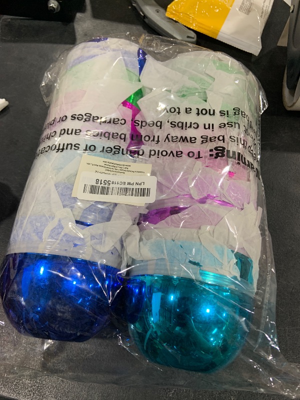 Photo 1 of Chochkees Fillable Easter Eggs (12-Pack) 6 Inch Jumbo Metallic Colorful Plastic Jumbo Easter Eggs, Stands Upright, Perfect for Easter Egg Hunt, Easter Hunt,6" Giant Fillable Eggs (12-Pack)