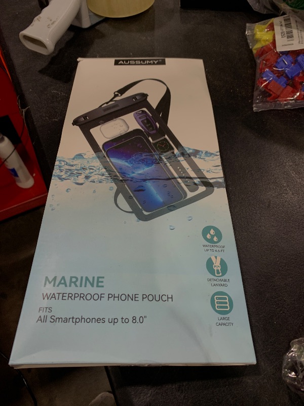 Photo 1 of 4 Pack 10.5“ Large Waterproof Phone Pouch - Underwater Clear Cell Holder - Universal Water Proof Dry Bag with Neck Lanyard for iPhone 16 Pro Max Samsung Galaxy with Heavy Case for Beach Swimming Pool