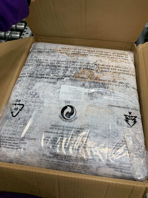 Photo 1 of vivorug Washable Rug, Ultra Soft Area Rug 6x9, Non Slip Abstract Rug Foldable, Stain Resistant Rugs for Living Room Bedroom, Modern Fuzzy Rug (Gray/Rust, 6'x9')