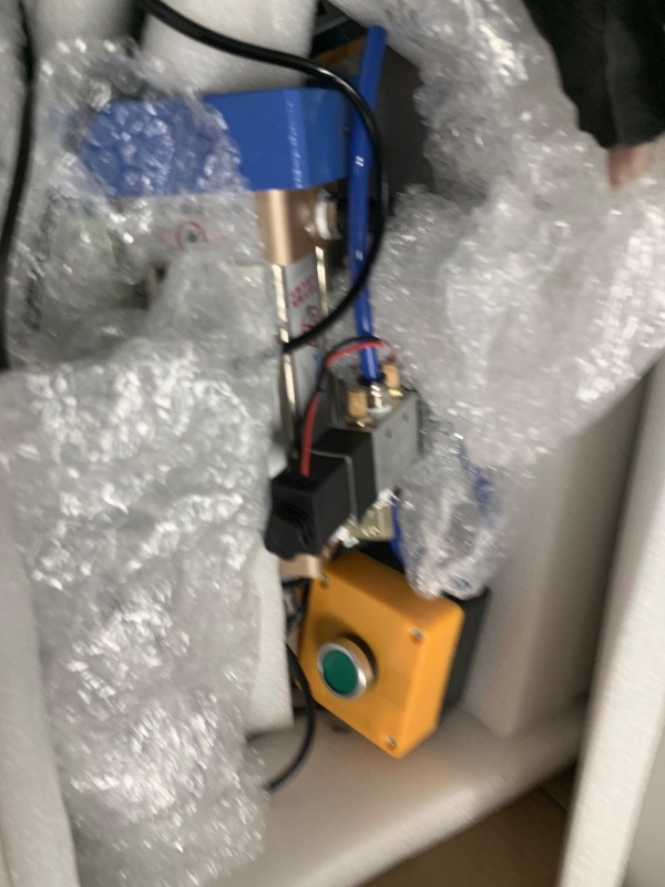 Photo 1 of Pneumatic Punch Press Machine 440Lb Desktop Punching Press Machine with Magnetic Lamp&Display Controller, Pneumatic Press Puncher for DIY Craft