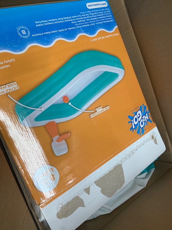 Photo 1 of Bestway H2OGO! Dunk N' Splash Inflatable Family Pool with Basketball Hoop (8'3" x 66" x 40") | Blow Up Backyard Swimming Pool for Kids Ages 3 and Up