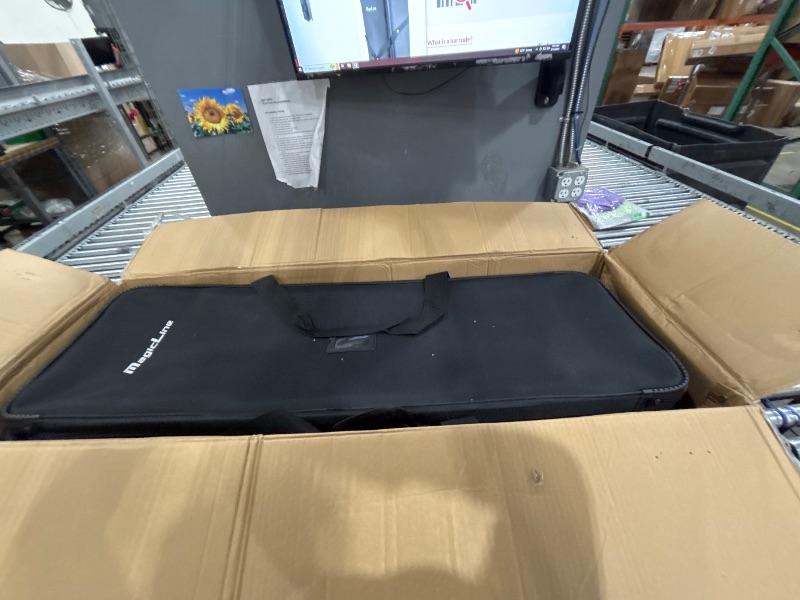 Photo 1 of ***MISSING PADDING - FRAME DAMAGED - PEELING FROM CASE - SEE PICTURES***
MagicLine Studio Trolley Case 47.2x15x13 inch/120x38x33 cm, Rolling Camera Case, Carrying Bag with Wheels for Photo Video Studio Gears, Light Stands, Tripods, Strobes and Studio Ligh