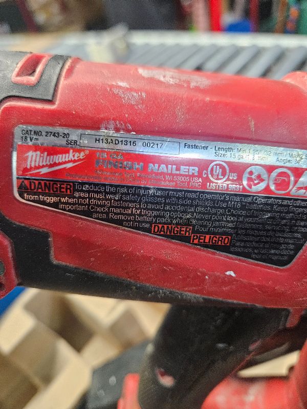 Photo 1 of 15 GAUGE FINISH NAILER 2839-20