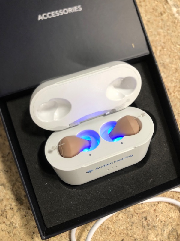 Photo 1 of Audien ATOM PRO 2 Wireless Rechargeable OTC Hearing Aid, Premium Comfort Design and Nearly Invisible