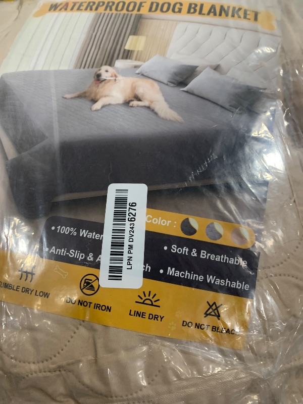 Photo 1 of Roilpet 2 Pack Waterproof Dog Bed Cover Blanket Non Slip Couch Cover for Pets Large Dog Cat Kids Children Sofa Furniture Protector(82"×102", Khaki)