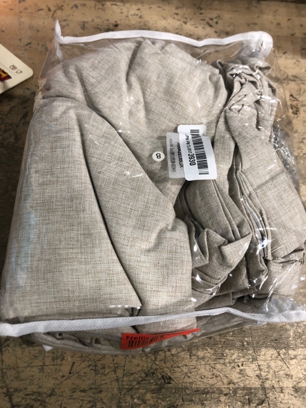 Photo 2 of 100% Blackout Curtains 84 Inch Length 2 Panels Set Farmhouse Style for Bedroom Windows/Living Room Thermal Insulated Neutral Boho Drapes Linen Blend Natural Ivory 7ft Long Hook Belt Pleated/Back Tab