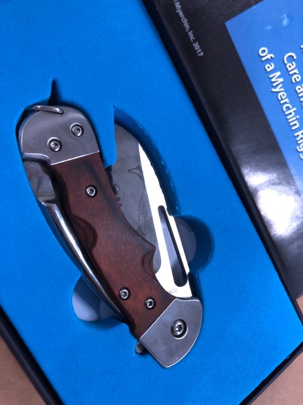 Photo 1 of "Tested at Sea" Myerchin Knives WF377P Crew Rigging Knife 3/4" Serrated Blade and Marlin Spike ? With Leather Lanyard Strap