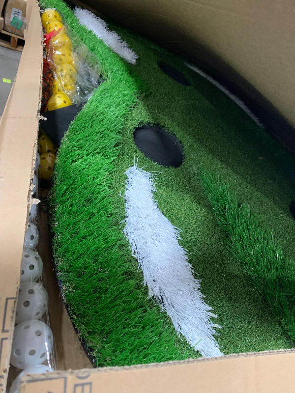 Photo 1 of Floating Golf Green Set with Two Circular Floating Green Targets, Includes Chipping mat with Rubber tee, and 60 Multi-Colored Floating Plastic Golf Balls