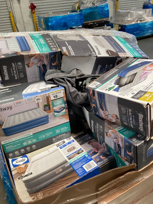 Photo 1 of **NO REFUNDS OR RETURNS ***PALLET OF NEW AND USED AIR MATTRESS DIFFRENT SIZES 