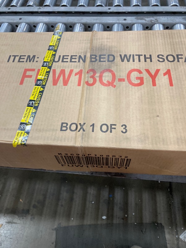 Photo 1 of **FINAL SALE BOX 1 OF 3 ONLY ***DNYN Queen Size Murphy Bed for Kids/Adults Bedroom,Wooden Wall Bedframe w/Cushion Design,Super Save Space & No Box Spring Needed, Gray