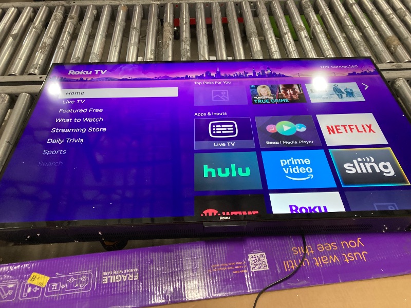 Photo 1 of ***PARTS ONLY FINAL SALE Roku Smart TV – 55-Inch Select Series 4K HDR RokuTV with Roku Enhanced Voice Remote, Brilliant 4K Picture, Automatic Brightness, & Seamless Streaming – Live Local News, Sports, Family Entertainment