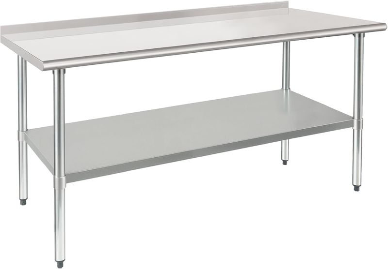Photo 1 of ***PARTS ONLY***HARDURA Stainless Steel Prep & Work Table 30 x 72 Inches NSF Heavy Duty Commercial with Undershelf and Backsplash, Galvanized Legs for Commercial Food Prep
