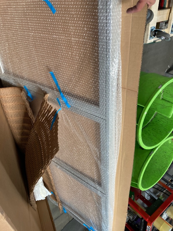 Photo 1 of ***SEE NOTES*** 
Ghent 36" x 72" 3-Door Indoor Enclosed Bulletin Board with Lock, Cork Material, Shatter Resistant Acrylic Panels, Made in the USA, Satin Aluminum Frame