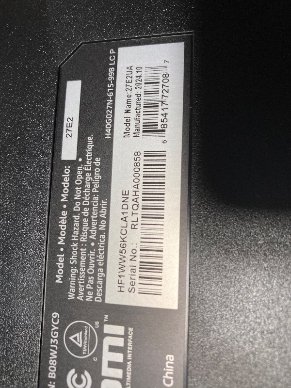 Photo 1 of Amazon Basics IPS Monitor 75 Hz Powered with AOC Technology FHD 1080P HDMI, Display Port and VGA Input VESA Compatible Built-in Speakers for Office and Home, 27 in, Black