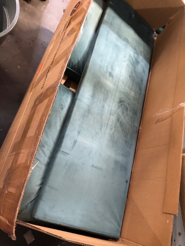 Photo 7 of (used) Modway Kaiya Performance Velvet Sofa, 32 x 71 x 33.5, Sea Blue
