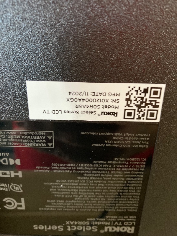 Photo 1 of **SMASHED SCREEN FINAL SALE**Roku Smart TV – 50-Inch Select Series 4K HDR RokuTV with Roku Enhanced Voice Remote, Brilliant 4K Picture, Automatic Brightness, & Seamless Streaming – Live Local News, Sports, Family Entertainment