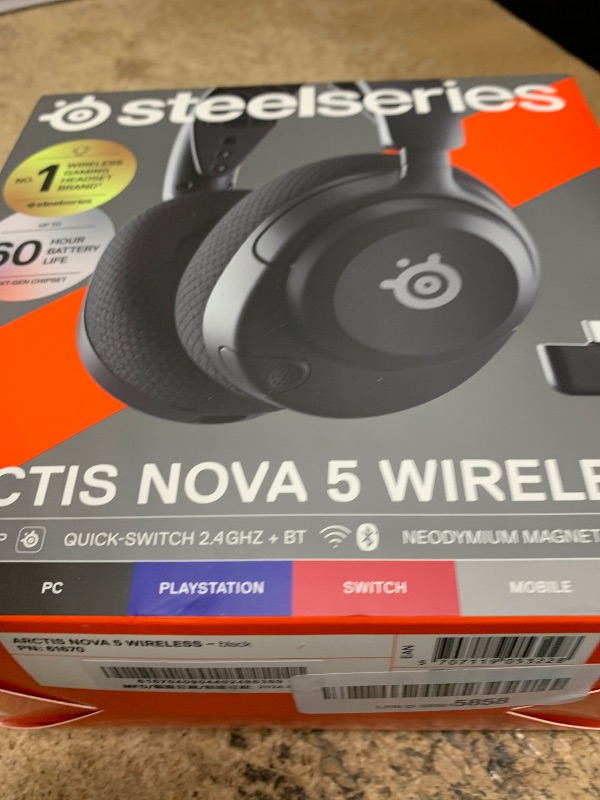 Photo 1 of SteelSeries Arctis Nova 5 Wireless Multi-System Gaming Headset — Neodymium Magnetic Drivers — 100+ Audio Presets — 60 HR Battery — 2.4GHz or BT — ClearCast Gen2.X Mic — PC, PS5, PS4, Switch, Mobile