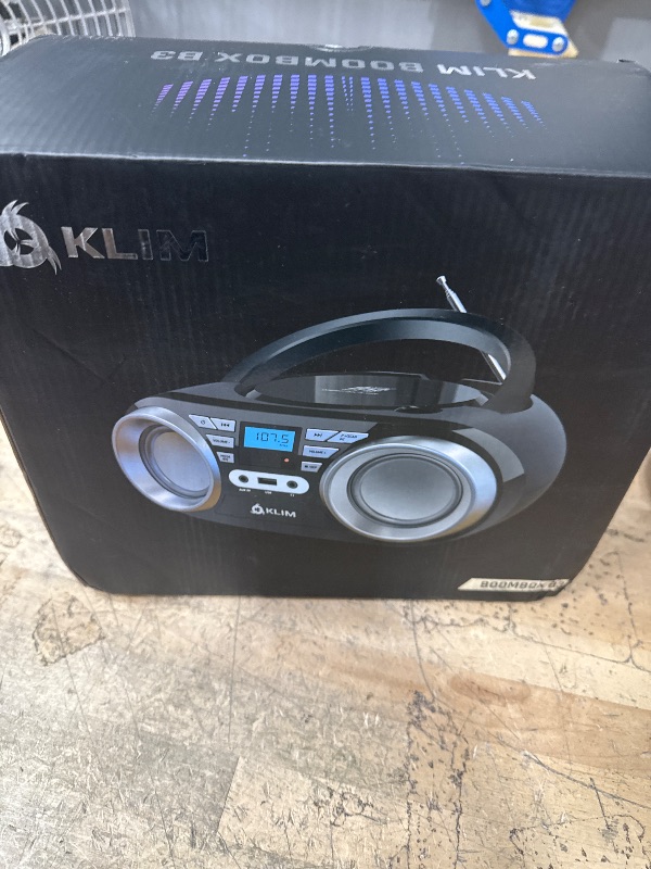 Photo 1 of ***NON REFUNDABLE, PARTS ONLY, CD PLAYER IS BROKEN, RADIO WORKS***KLIM B3 Portable CD Player Boombox with FM Radio, Bluetooth, USB, AUX, and FM Radio Dual Speakers, EQ Sound Effects, 20 Preset Stations, Compact and Lightweight
