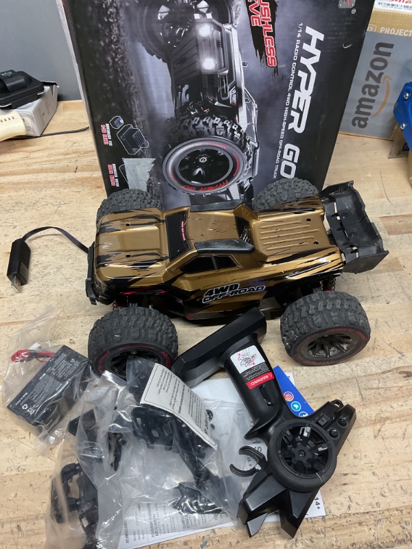 Photo 1 of HYPER GO H14BM 1/14 Brushless RC Cars for Adults Fast 50 mph, RC Trucks 4X4 Offroad Waterproof, Electric Powered High Speed RC Car, Scary Fast Extreme RC Truggy with 3S Battery for Snow Sand