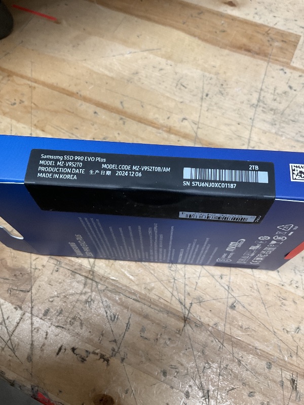 Photo 1 of SAMSUNG 990 EVO Plus SSD 2TB, PCIe Gen 4x4, Gen 5x2 M.2 2280, Speeds Up-to 7,250 MB/s, Upgrade Storage for PC/Laptops, HMB Technology and Intelligent Turbowrite 2.0, (MZ-V9S2T0B/AM)**FACTORY SEALED**