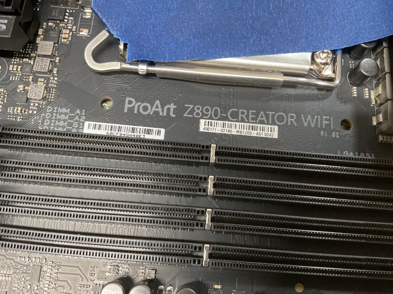 Photo 1 of ASUS ProArt Z890-CREATOR WIFI Z890 LGA 1851 ATX Motherboard, Intel® Core™ Ultra Processor Series 2 Ready, 16+2+1+2 stages, PCIe® 5.0, DDR5, Thunderbolt™ 5 Type-C®, 10+2.5 Gb LAN, WiFi 7, 5x M.2, AI OC