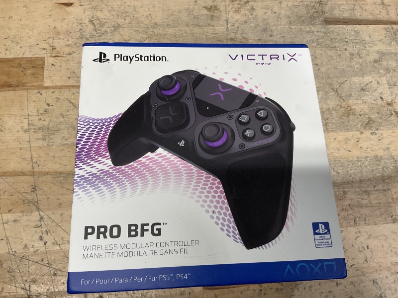 Photo 1 of PDP Victrix Pro BFG Wireless Gaming Controller for PS5, Modular Esports Gamepad, Remappable Buttons, Customizable Triggers/Paddles/D-Pad/Fightpad, PC App, Black
