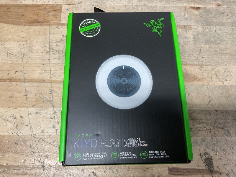 Photo 1 of Razer Kiyo Streaming Webcam: 1080p 30 FPS / 720p 60 FPS - Ring Light w/Adjustable Brightness - Built-in Microphone - Advanced Autofocus
