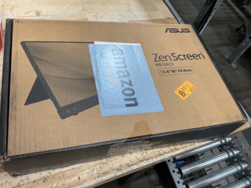 Photo 1 of ASUS ZenScreen 15.6” 1080P Portable Monitor (MB16ACV) - Full HD, IPS, Eye Care, Flicker Free, Blue Light Filter, Kickstand, USB-C Power Delivery, for Laptop, PC, Phone, Console