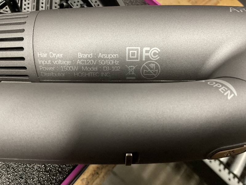 Photo 1 of Arsupen Hair Dryer, 1600W, Foldable, Ionic Technology, Lightweight, Black