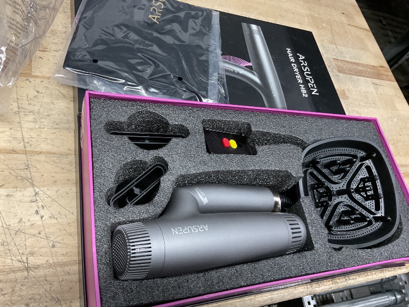 Photo 1 of Arsupen Hair Dryer, 1600W, Foldable, Ionic Technology, Lightweight, Black