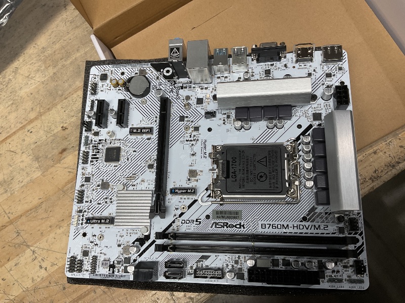 Photo 1 of ASRock Motherboard B760M-HDV/M.2 Intel 12th and 13th Generation CPU (LGA1700) Compatible B760 Chipset DDR5 Micro ATX Motherboard