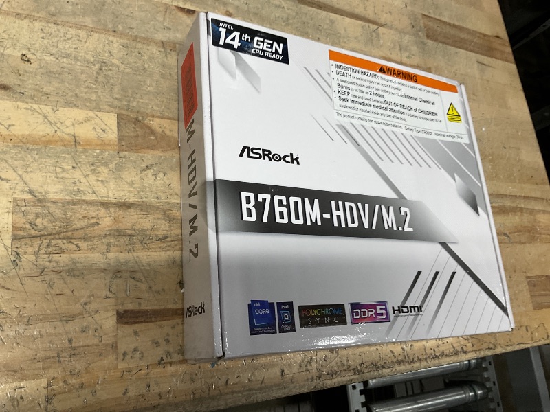 Photo 1 of ASRock Motherboard B760M-HDV/M.2 Intel 12th and 13th Generation CPU (LGA1700) Compatible B760 Chipset DDR5 Micro ATX Motherboard