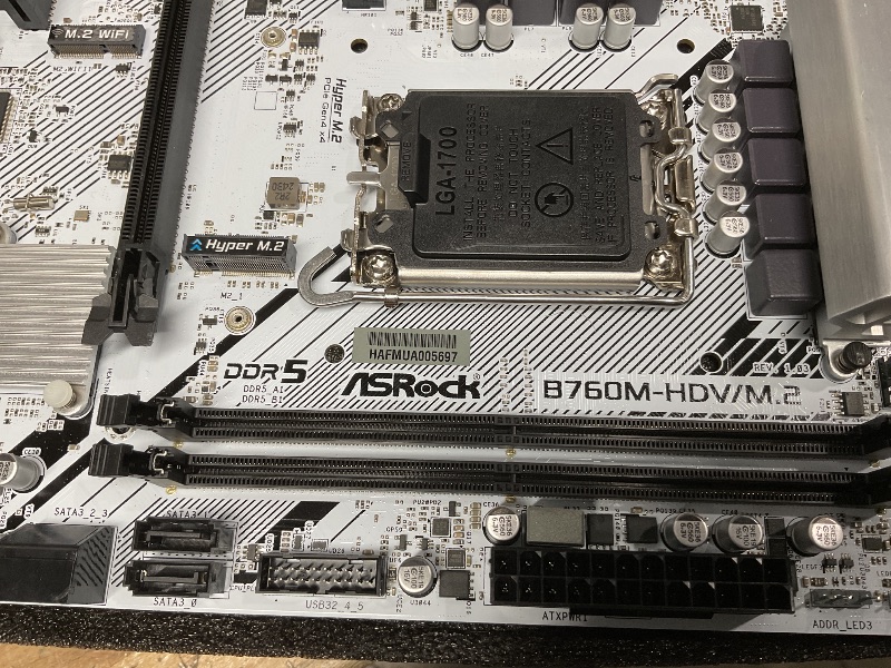 Photo 1 of ASRock Motherboard B760M-HDV/M.2 Intel 12th and 13th Generation CPU (LGA1700) Compatible B760 Chipset DDR5 Micro ATX Motherboard