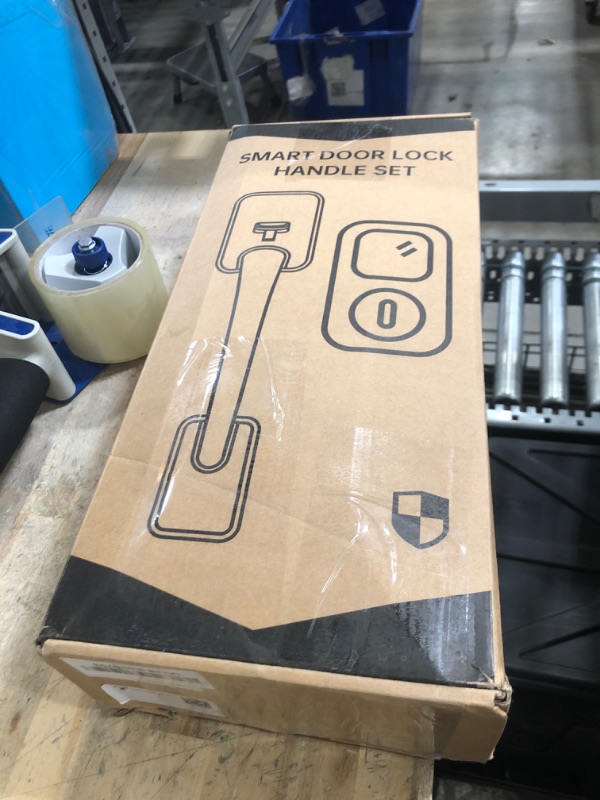 Photo 1 of Smart Lock Front Door, SMONET Keyless Entry Door Lock with Handle, Smart Front Door Lock Set Fingerprint Smart Deadbolt Bluetooth Electronic Digital Keypad Lock, Auto Lock Work with Alexa, Black