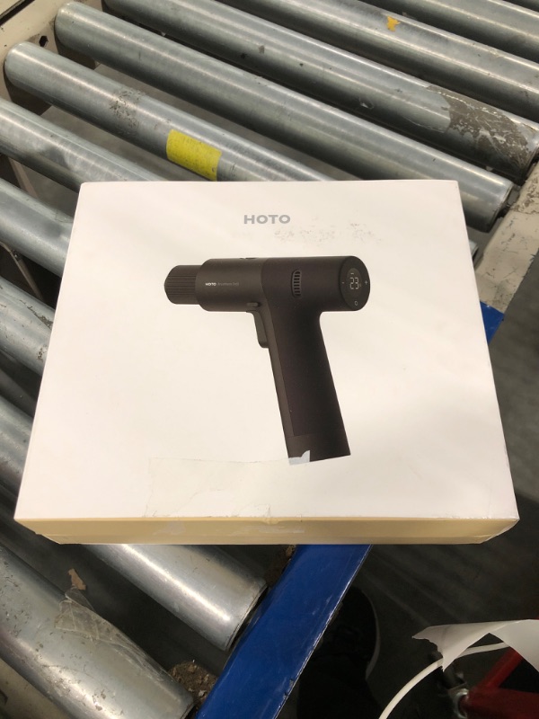 Photo 1 of HOTO Cordless Brushless Drill 12V, LED Display Screen, 30 Precision Gears, 2 Working Modes, 2000mAh Battery, 266 In-lbs (30N·m) Torque, 3/8 Inch Keyless Chuck, 1400RPM, 10 x Bits, 8 x Drill Bits