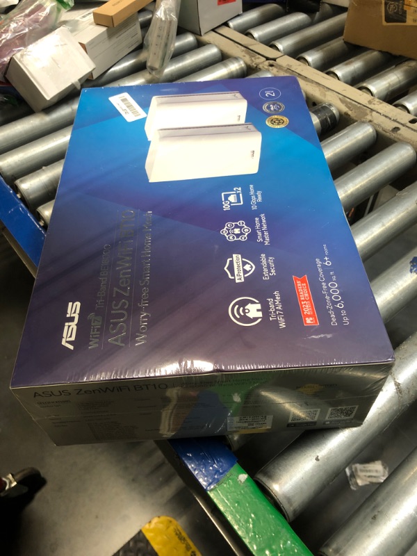 Photo 1 of *** FACTORY SEALED . OPEN FOR  VERIFICATION *** ASUS ZenWiFi BT10 Tri-Band WiFi 7 Mesh, 18 Gbps, 6000 sq.ft (2pk), Dual 10G Ports, Security and Parental Controls Included, Smart Home Master SSIDs, 4G & 5G Mobile Tethering