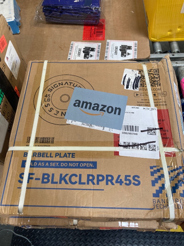 Photo 1 of Olympic Bumper Plates with Steel Hub 2-Inch Weight Plates for Strength Training & Weightlifting, Pairs or Sets or Sets with Barbell

