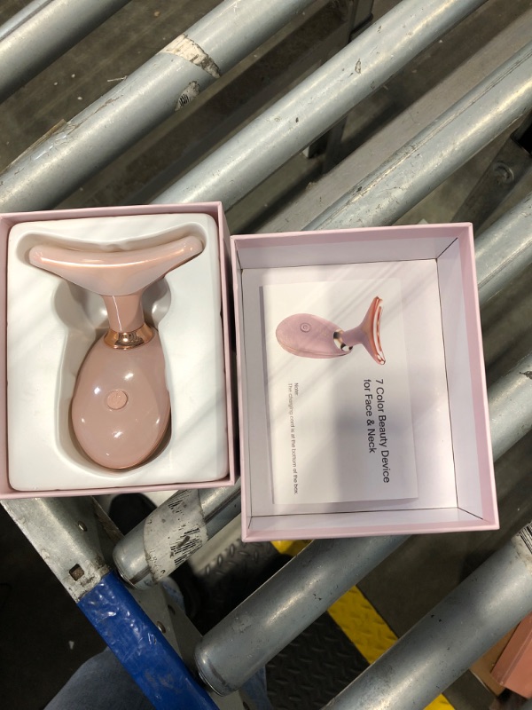 Photo 1 of ELISHINE Light Based Face-Neck-Massager - 7 Color Portable Facial Massager for Skin Care, Glossy Pink