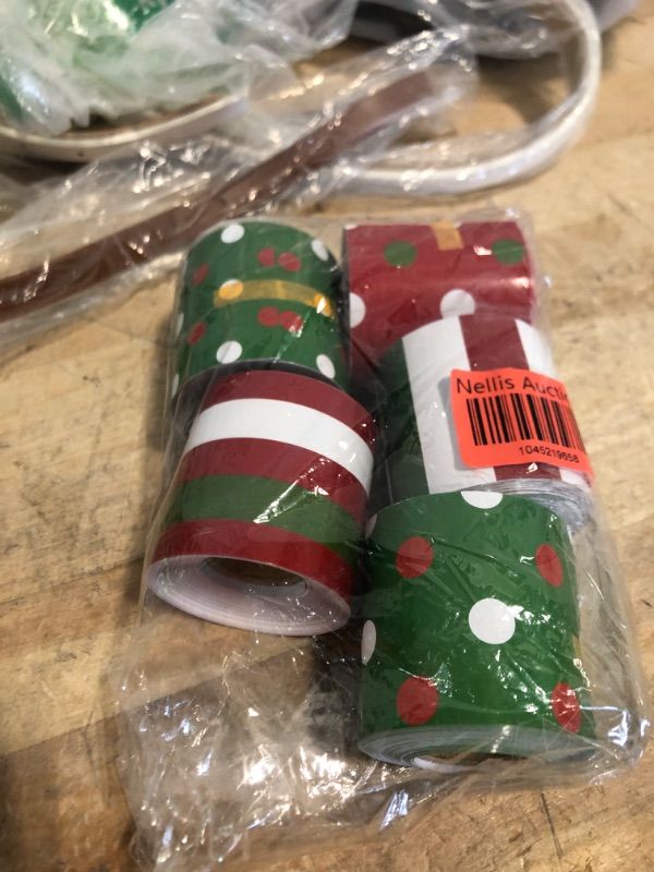 Photo 1 of 27 Styles Christmas Ribbon Xmas Grosgrain Ribbon Wrapping Ribbon for Holiday Hair Bows Gift Wrapping, 0.4 Inches, 1 Inches and 1.5 Inches
