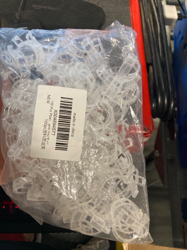 Photo 1 of 100 Pcs Durable Plant Clips for Climbing Plants, Trellis, Stakes, and Ties for Climbing Tomato, Vine, Grape Vines - Outdoor Gardening Supplies-Wall Hooks and String Included-Secure Your Plants Easily